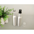 Silberne kosmetische Aluminiumflasche mit Lotion und Spray Pump